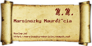 Marsinszky Maurícia névjegykártya